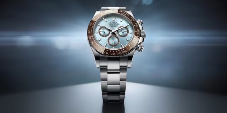 ROLEX Cosmograph Daytona Platinum Watch Ice Blue Index Dial 116506